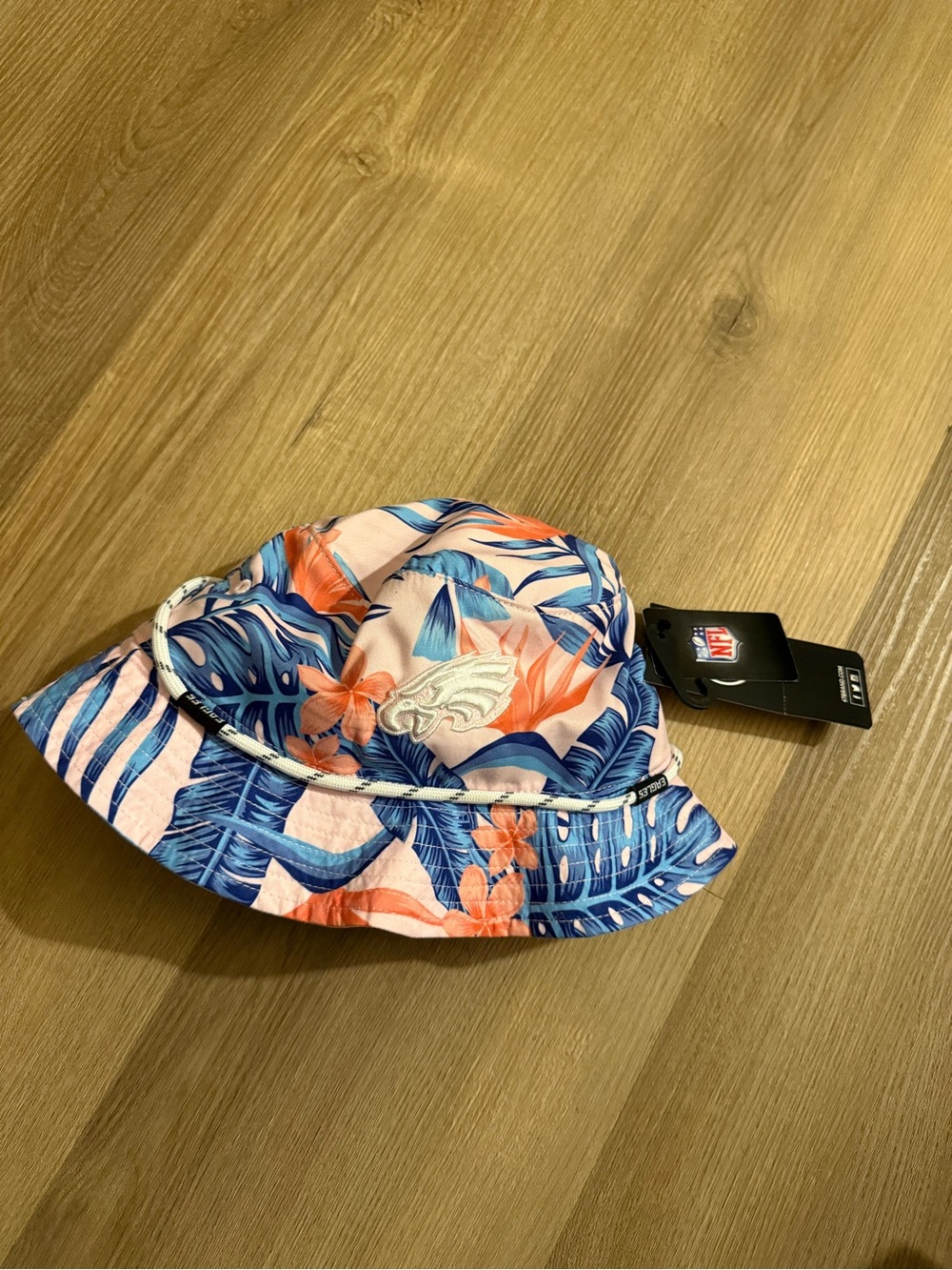 NFL Floral Bucket Hat - Blue & Pink with Team Logo